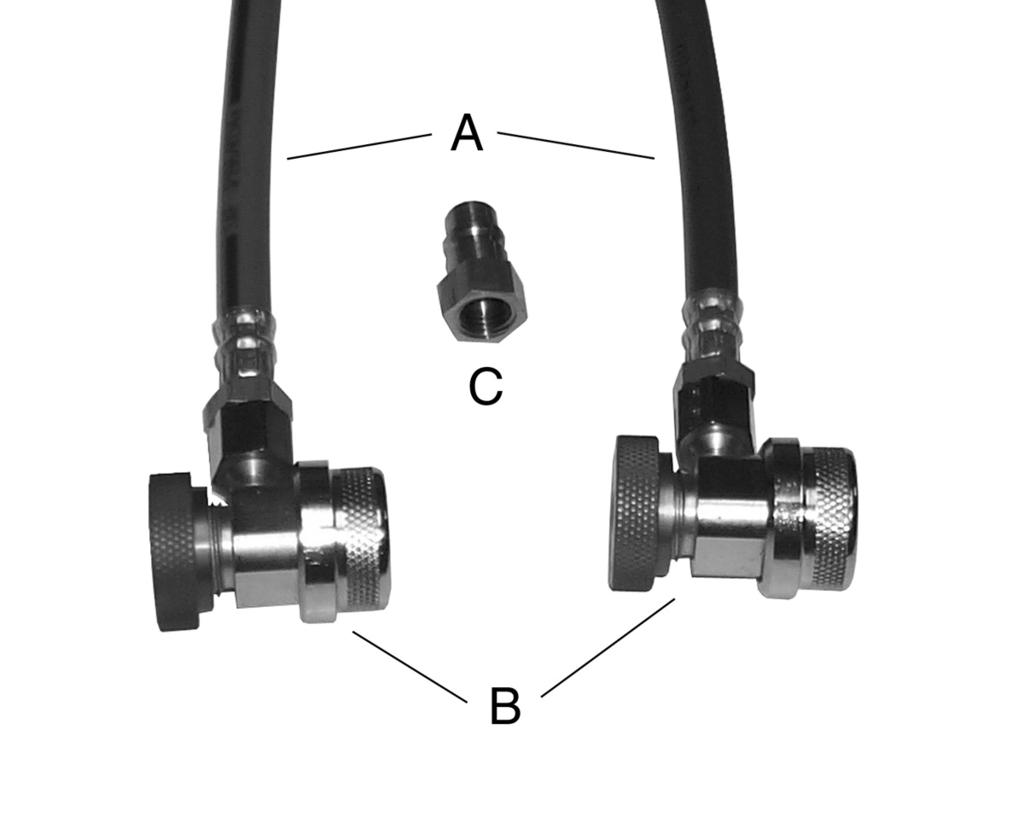 Introduction R-134a Accessories Figure 1-3: R-134a Accessories A Service Hoses Red and blue hoses with shut-off adapters for your ECO Xtreme unit to connect to the vehicle.