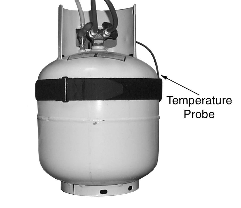 Installation and Operation Figure 2-1: Recovery Tank and Temperature Probe Use only the 50 pound capacity recovery tank supplied with your ECO Xtreme unit or one indicated by the warning label on the