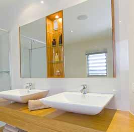 For specific task areas, such as the sink and mirror, consider using ConTech s wall sconces to flank the mirror or using pendants hung from the ceiling.