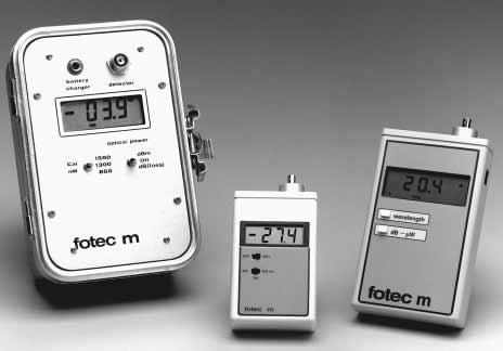 CHAPTER 17 FIBER OPTIC TESTING 181 Figure 17-1 Fiber optic power meters come in rugged, mini, and handheld packages. Courtesy Fotec, Inc.