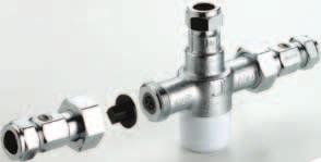 Thermostatic Blending Valves Thermostatic Blending Valves 15mm TMV3 Thermostatic Blending Valve Flat face unions for ease of installation and maintenance Supplied with check valves and filters 15mm