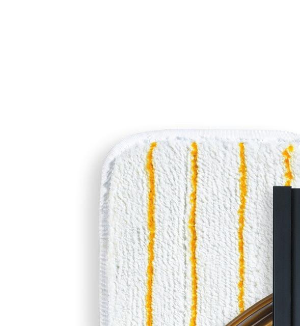 The 18" white with yellow striped pad holds enough finish to easily and swiftly coat the floor. They're reusable.
