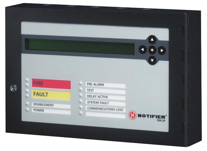 repeaters enable the operator to navigate through the menu options and event displays. The nine LED indicators provide the user with a quick summary of the general system status.