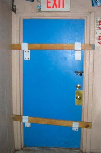 those necessary to allow access to the exit or to the exit discharge An opening into an exit must be protected by an approved self-closing fire door that remains closed or automatically closes in an