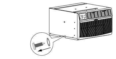 The ground wire will be attached to the air conditioner cabinet using the screw you just removed along with a