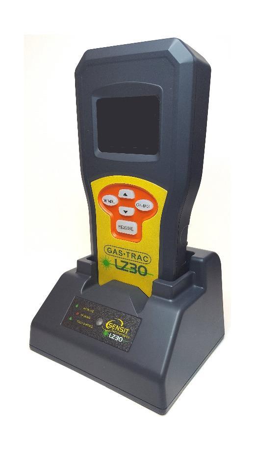 BATTERY CHARGING The GAS TRAC LZ-30 has an internal, rechargeable lithium-ion battery pack, and includes a recharging base. This battery is not user replaceable.