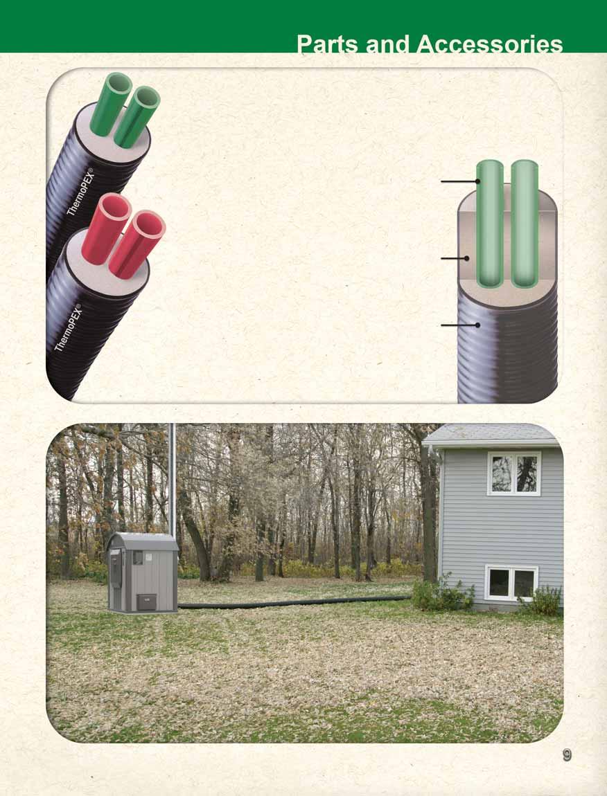 ThermoPEX Insulated!Piping!System ThermoPEX is a flexible pre-insulated piping system that saves energy and maximizes the efficiency of your outdoor wood furnace.