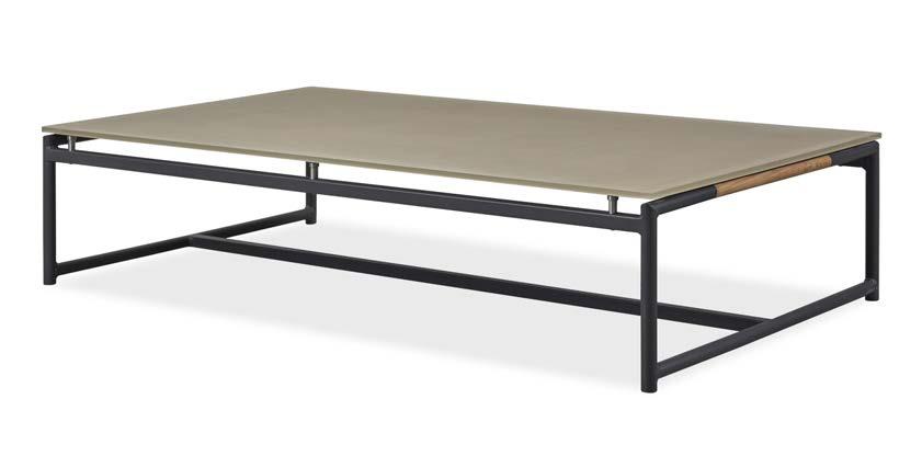 Breeze XL Coffee table Shown with Asteroid Aluminum Finish,