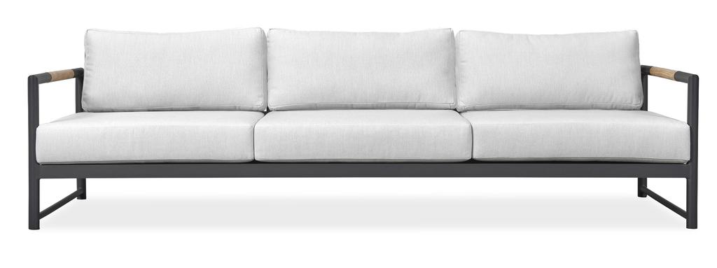 Breeze XL 3 Seat Sofa Shown with Asteroid Aluminum Finish,