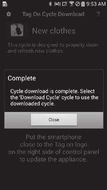 USING YOUR WASHING MACHINE 31 Tag On cycles download using LG Smart Laundry&DW application y The Tag On Cycle