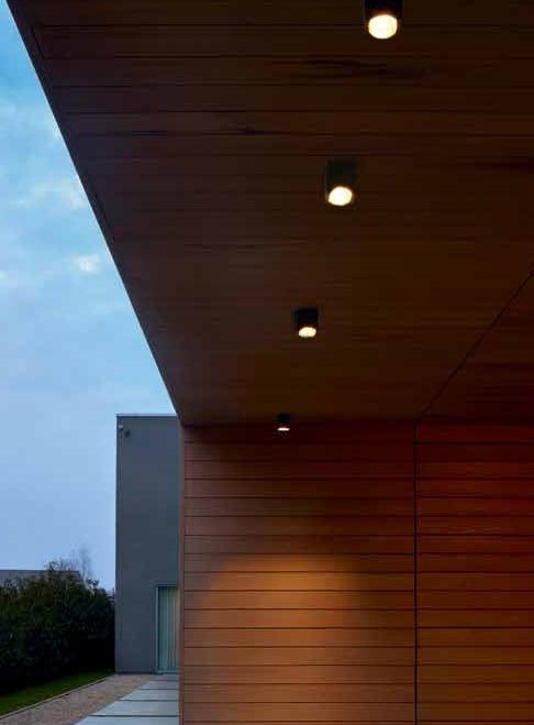 EXTERIOR WALL SURFACE Upgrade your facade with soft lighting elements or by using a parabolic and far-reaching lighting pattern.
