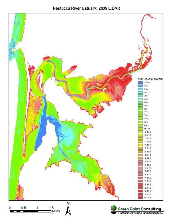 LIDAR-based mapping of current and historic extent of tidal