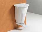 123 SIRIUS - plastic white bin with pedal, bag stretcher and coloured cover A. 51 x 37 x 47 cm B.