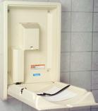 Width 894 Height 565 Projection, Closed 102 Projection, Open 589 Recommended 1295 KB208-01 Koala Kare Oval -Mounted Baby Changing Station Grey polyethylene with steel pivot rod secured in metal tube.