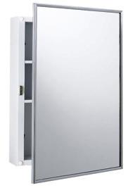 Bathroom Accessories B-297 Surface-Mounted Medicine Cabinet All-steel cabinet and two No. 1 quality, 3mm glass electrolytically copperplated. Door has enameled steel piano-hinge and magnetic catch.