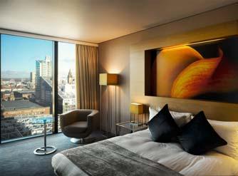 The interior of the 284 rooms and suites is characterised by pure lines and subtle design.