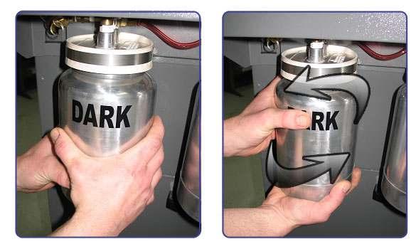 Canisters The DTG Pretreat-R Gen II To add solution to a Pressure Canister, simply turn the can counterclockwise to loosen; and clockwise to tighten.