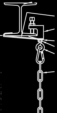 steel mounting member with trapezoidally formed suspension element, eye bolts 