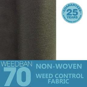 Weed Control Fabrics 15% 05010020 Weedban 50 Landscape Fabric 1m x 20m 25/carton 05015100 Weedban 50 Landscape Fabric 1.