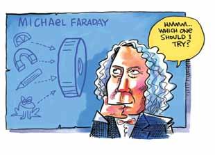 Michael Faraday (1791-1867) Michael Faraday, a British physicist and chemist, was the first person to discover that moving a gtneam near a coil of copper wire produced an electric