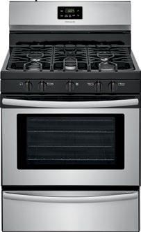 Package 2 GAS 30" Electric Range FFGF3052TS Continuous Corner-to-Corner Grates Quick Boil Sealed Gas Burners Broil and Serve Drawer 30" 1.6 Cu. Ft.