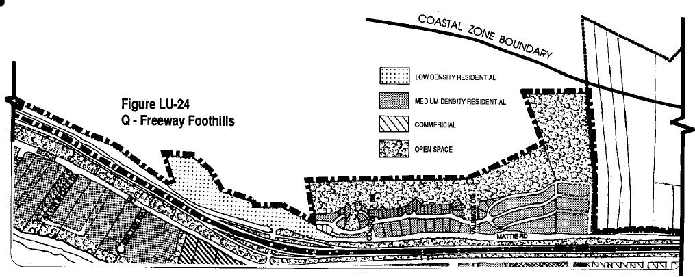 Freeway Foothills Planning Area Q Background The Freeway Foothills Planning Area consists of the foothills lying adjacent to and east of U. S. Highway 101.