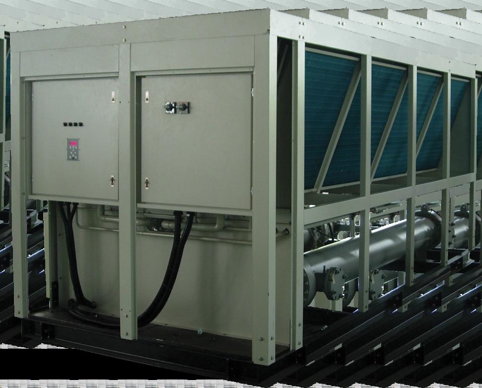 Air Cooled Scroll Direct Expansion (DX) Chiller Features: 11 models from 100 to 310 tons rated with R-407C.