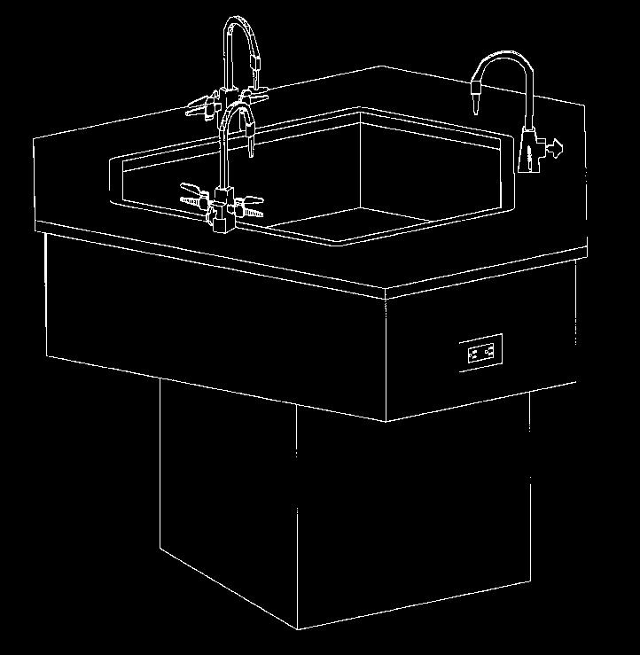 except that the sink, fixtures and the rod sockets are omitted.