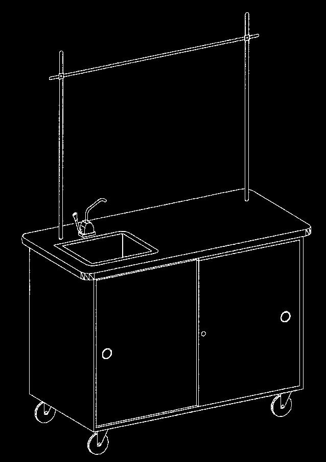 Sink measures 15 W x 13 L x 5 D. Overall size: 48 W x 28 D x 36 H.