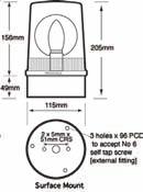 rubber seal 121-4956 Bracket for 1-sided mounting 121-4957 LED Clear Dome Signal Towers Ì Clear domes ensure signalling effect even in direct sunlight Ì LED permanent light elements Ì Life duration