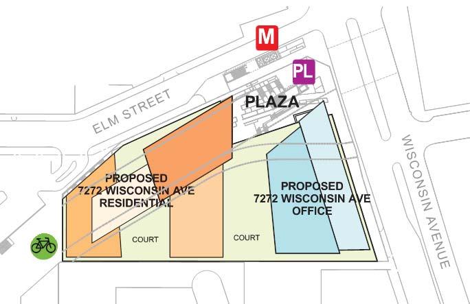 Figure 6 Site Layout In addition to service, retail, and residential uses, as shown in the building sections below, the podium consists primarily of structured parking.