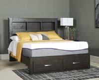 charger located on back of night stand top Beds available: King Poster Bed (62/66/68/99) King BK Storage Bed (56S/69/95/B100-14) No box spring King Bookcase Bed