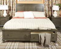 offers two drawers of storage in the footboard Inset drawers have dovetail construction and metal center glides Beds available: King Storage Bed (56S/58/97) No box spring Cal King Storage