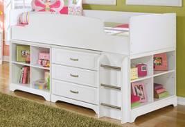 group in a white finish with a variety of bed options Grooved panels and embossed bead framing featured on drawers Twin Panel Bed