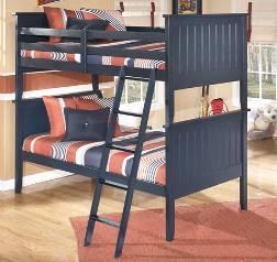 B103 Leo Bedroom group in a dark slate blue finish with a variety of bed options Grooved panels and embossed bead framing featured on