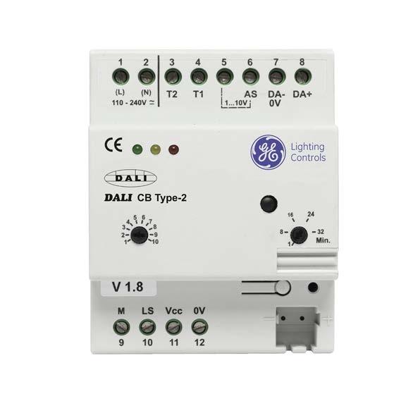 up to 100 I ballasts (all ballasts are broadcast controlled) Wiring Diagram Control with analog voltage (dim-functions with switch contact) mains 110-24 AC (50/60Hz) DC 16A 1 2 I CB Type 2-7 -/ 8 I