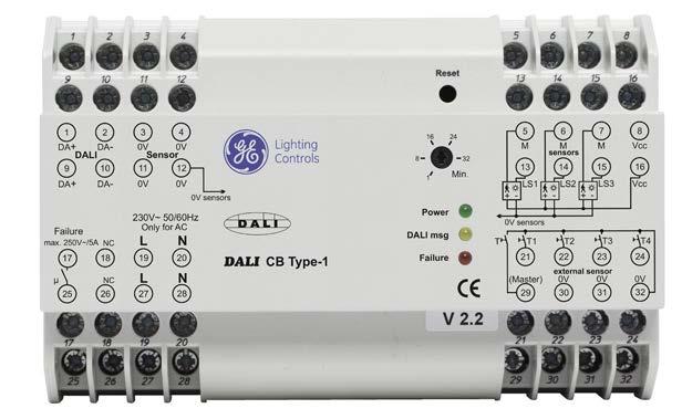 up to 64 I ballasts Dimming and switching with Multi-Sensors Once the Type 1 unit is connected to the mains, all multi-sensors (max 6) connected to the controller are automatically recognized.