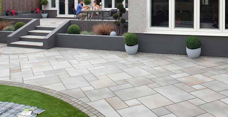 Deluxe Patios 155/m2 Marshalls Fairstone Versuro Antique silver Fairstone Sawn Versuro is an ethically sourced, fine grained Quartzitic sandstone from India.