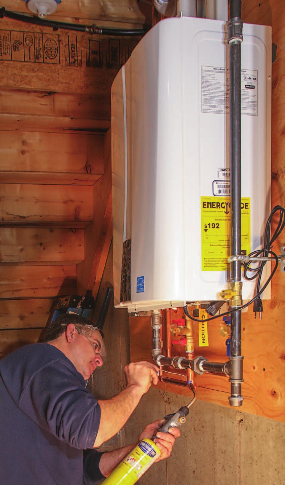 Installing an On-Demand Water Heater Pluses include endless hot water and a compact design, but the installation means a lot of pipes in a small space by Tom Cardillo Promising endless hot water and