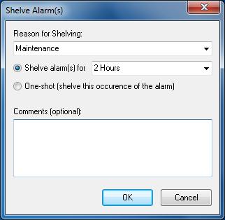 This temporarily removes it from the main alarm list to a separate shelved list. In the meantime, operators can concentrate on the alarms that truly require their attenton.