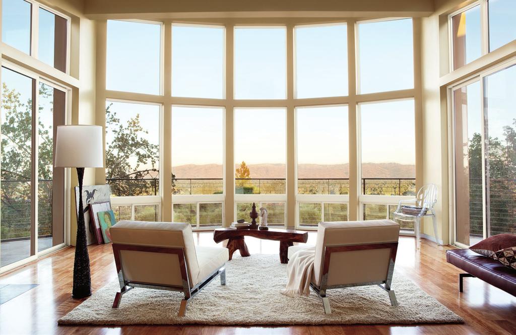 Because of their strength, windows and doors made with Ultrex feature narrower profiles, more glass, impressive sightlines and spectacular views.