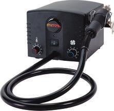 applications such as applying shrink wrap to components w Versatile Hot Air Tool for soldering and desoldering applications w Robust and compact design w Analog controls for both airflow and