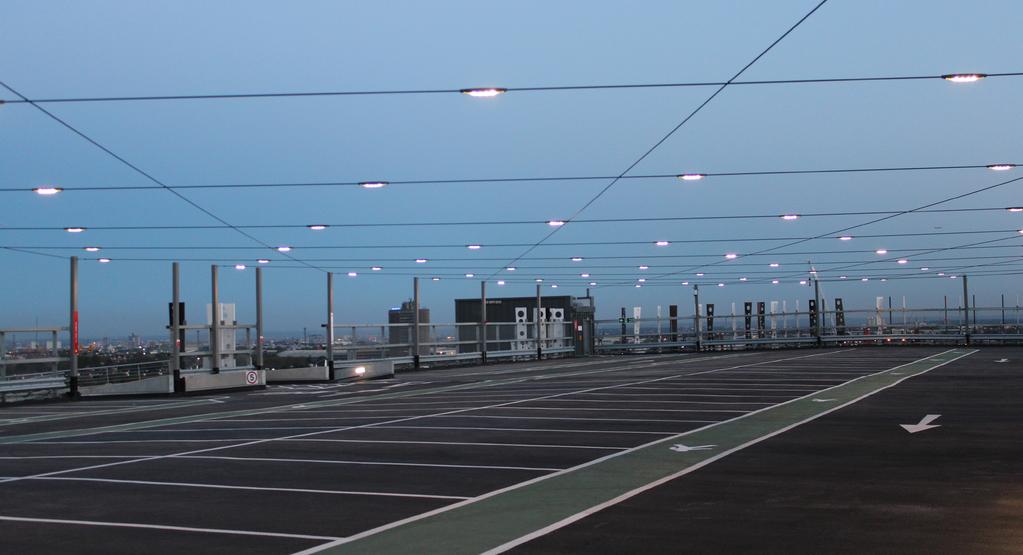 The benefits The project A new 1000 space multi-storey car park at Wembley Park is the first project in the UK to make use of Philips innovative new FreeStreet column-free suspended outdoor lighting