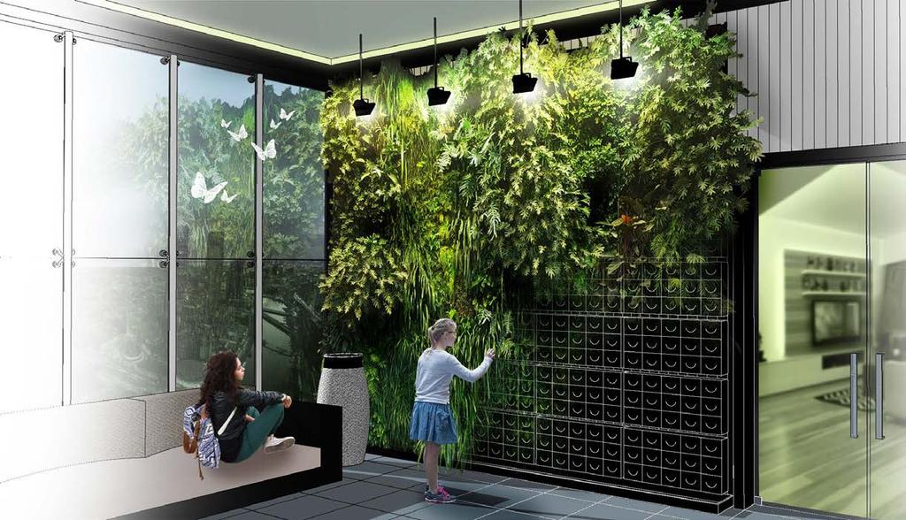 Greening opportunities for replacing traditional façade materials Both vertical gardens and