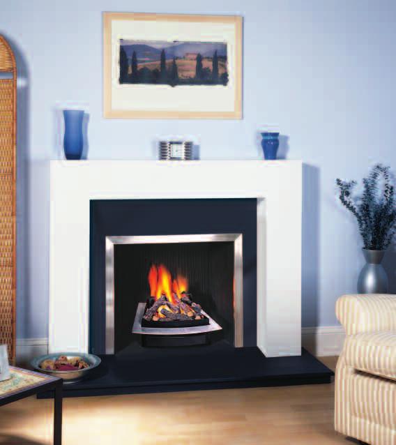 Davos with log effect gas fire, shown in Stovax