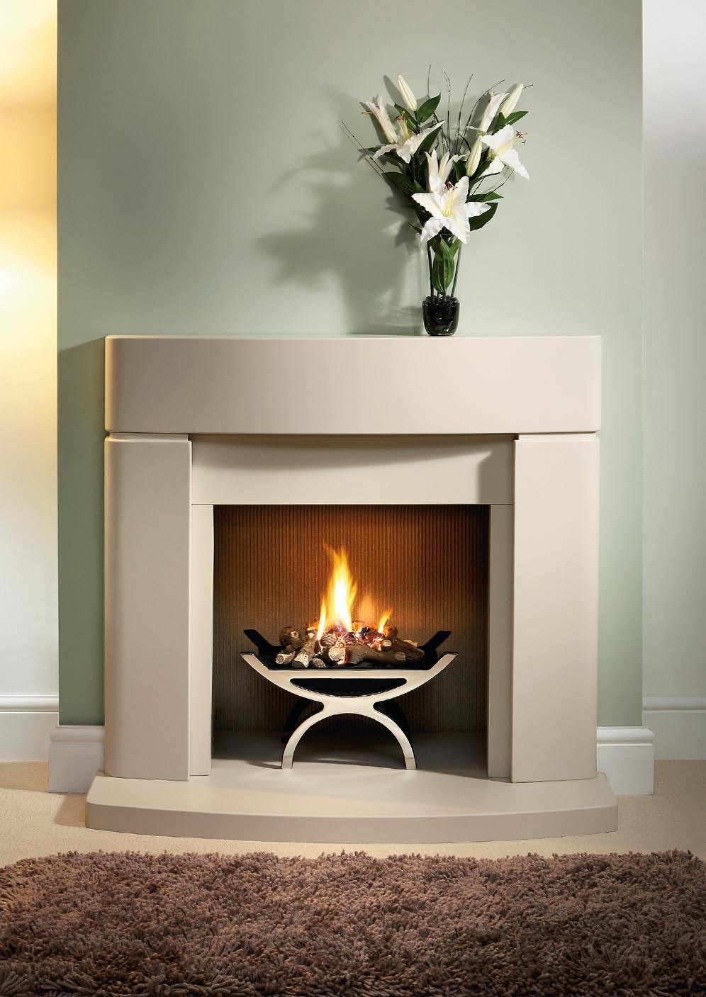 CLIFTON 42 THE CLIFTON 42 SUITE Cotswold FIREBASKET: PULSE CHROME WITH decorative gas fire & HIGH