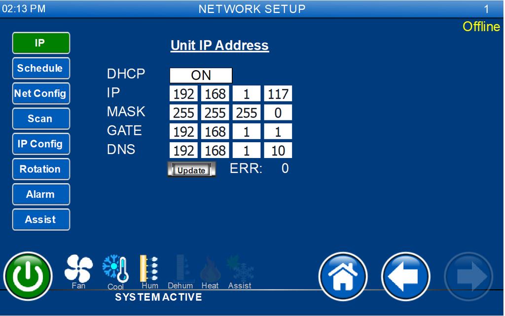 Network The controller supports unit to unit communications via a Private Local Network also known as P-LAN. This communications supports up 32 units.