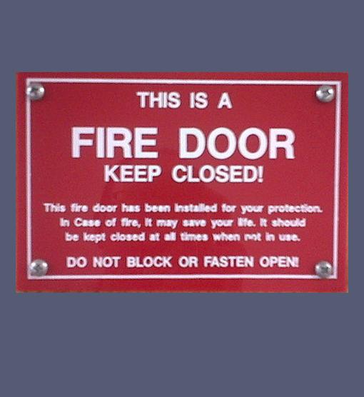 Signage Does not exceed 5% of the door face Must not impair door operation No signage on glass or glazing Attached with