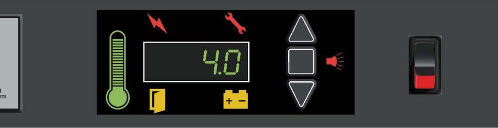 Power Failure Icon Illuminated when main power is interrupted Service Required Illuminated when controller is in programming mode, or if simulated warm or cold conditions fail to occur during alarm
