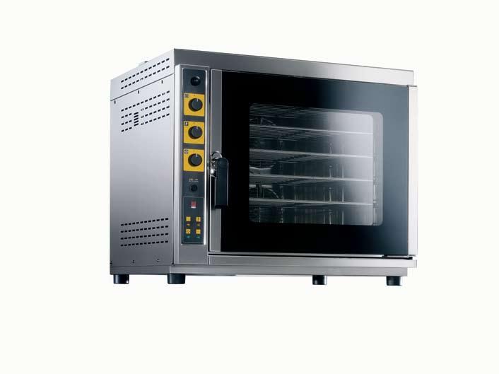 Description: Operation: Baking and roasting with External Dimensions: W910mm x D750mm x H775mm indirect humidification Internal Dimensions: W685mm x D445mm x H515mm Exterior: Stainless steel - solid